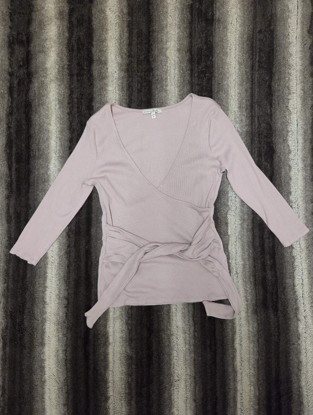Express Faux Wrap-Front 3/4 Sleeves Size  L